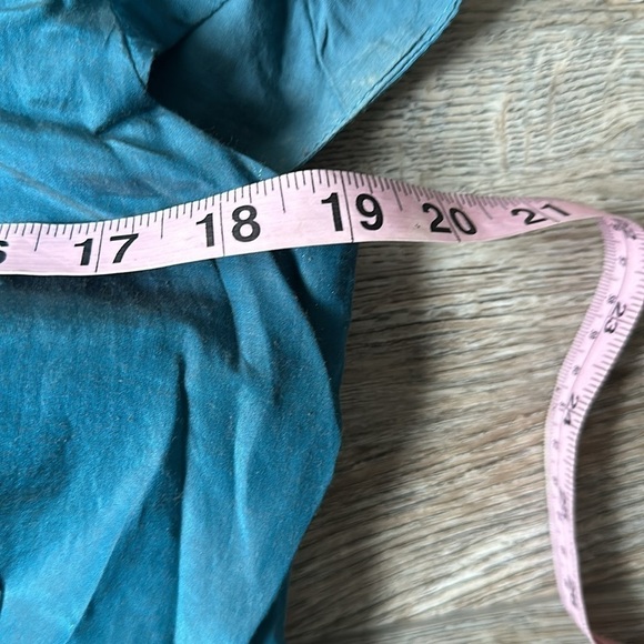 Kenzie Pretty dress Bohemian beaded neckline, teal black lined size large - Picture 9 of 12